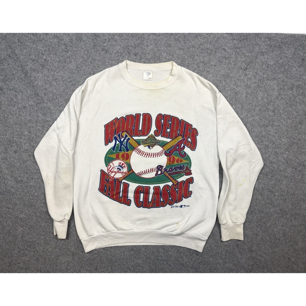 Vintage 1996 World Series Yankees Braves Fall Classic Sweatshirt L USA